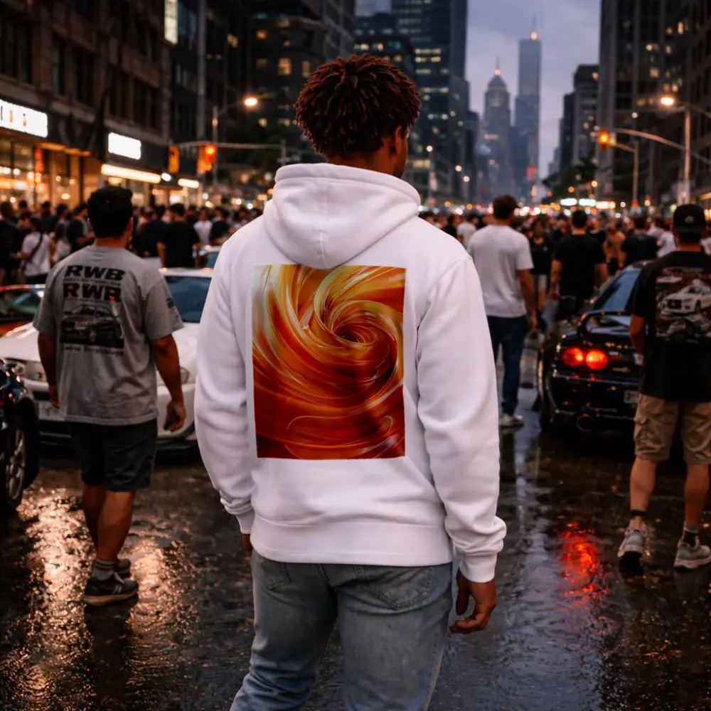 Orange Swirl Abstract Fluid Art Design – Hoodies