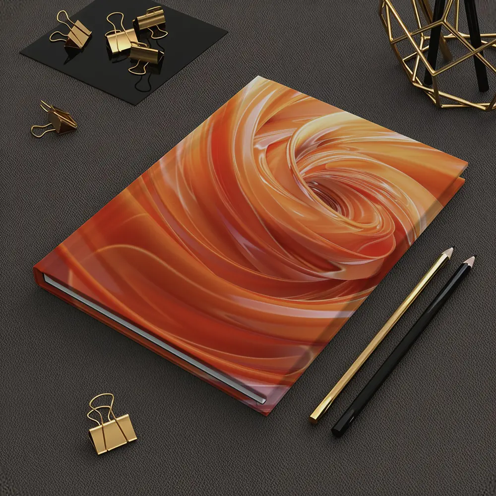 Orange Swirl Abstract Fluid Art Design – Notebooks