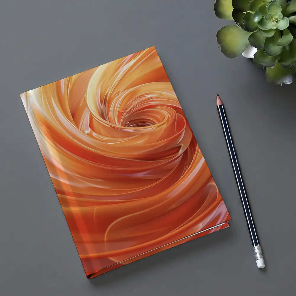 Orange Swirl Abstract Fluid Art Design – Notebooks