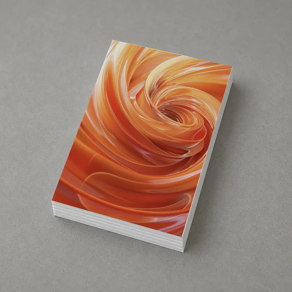 Orange Swirl Abstract Fluid Art Design – Postcards