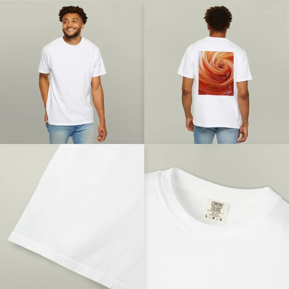 Orange Swirl Abstract Fluid Art Design – T-Shirts