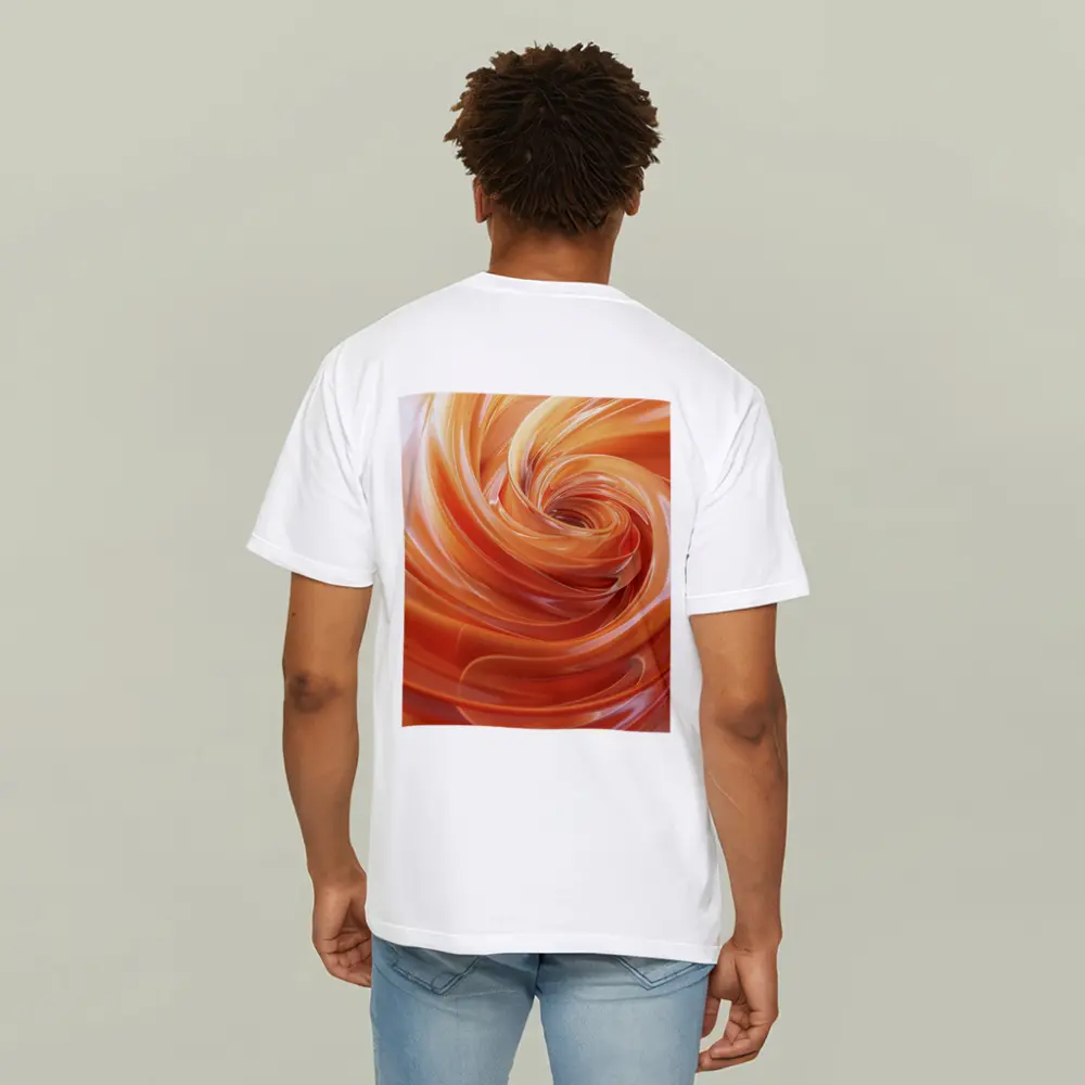 Orange Swirl Abstract Fluid Art Design – T-Shirts