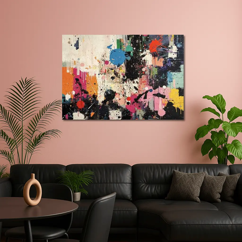 Abstract Graffiti Paint Splatter Colorful Art – Wall Art