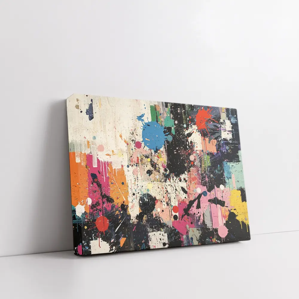 Abstract Graffiti Paint Splatter Colorful Art – Wall Art