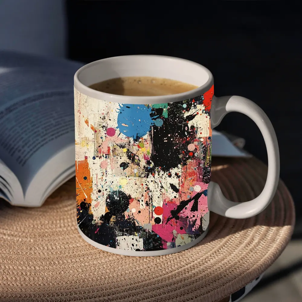Abstract Graffiti Paint Splatter Colorful Art – Mugs