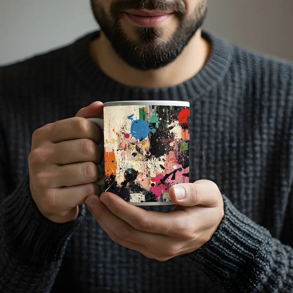 Abstract Graffiti Paint Splatter Colorful Art – Mugs