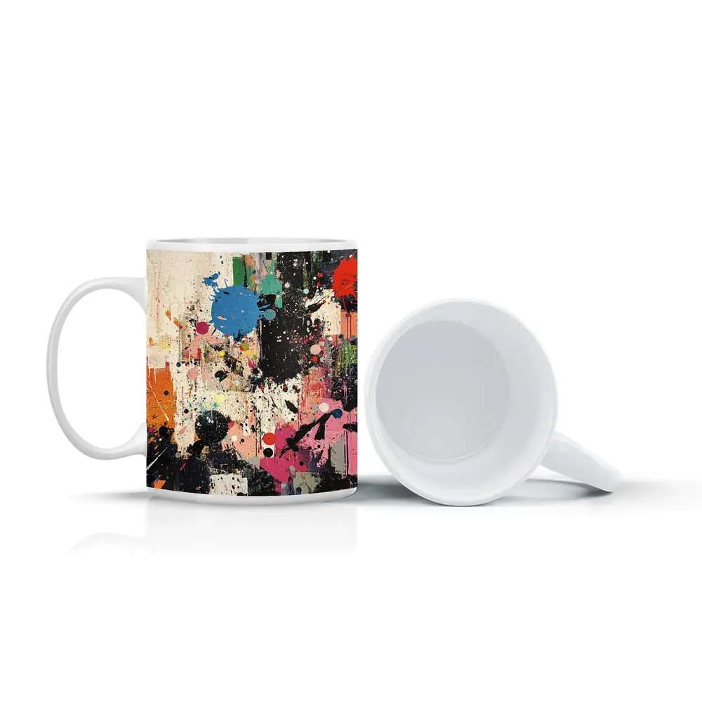 Abstract Graffiti Paint Splatter Colorful Art – Mugs