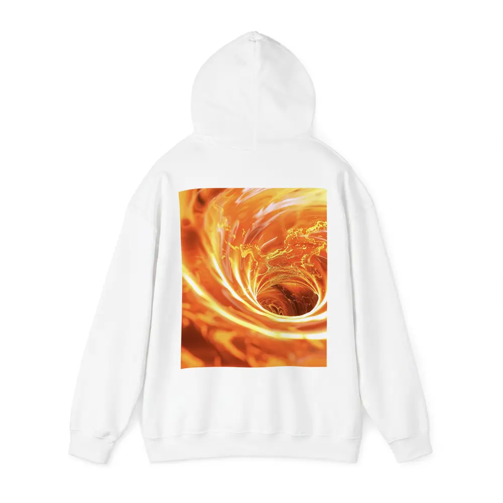 Fiery Spiral Vortex Abstract Orange Flame – Hoodies