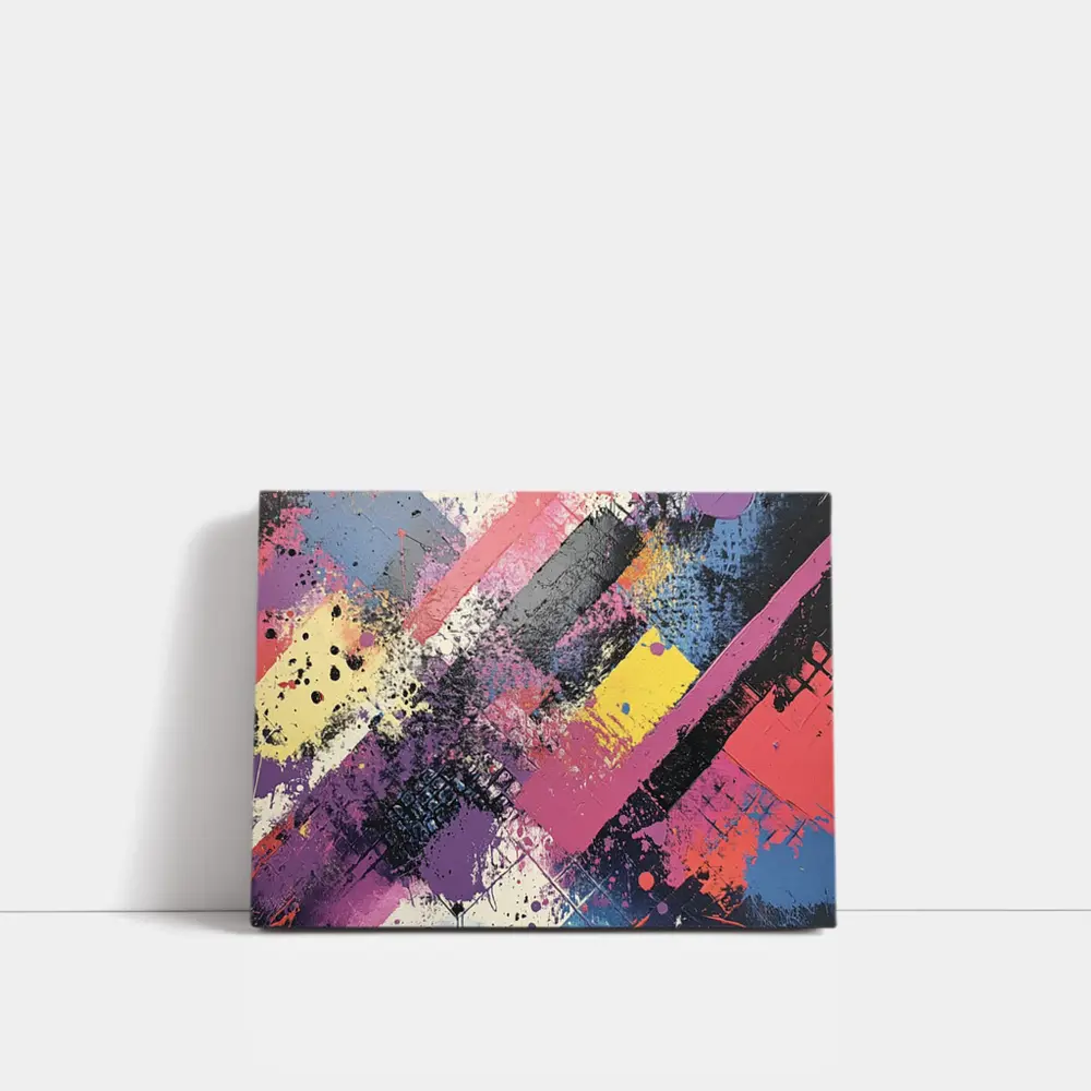 Bold Abstract Geometric Graffiti Art Pink Purple – Wall Art