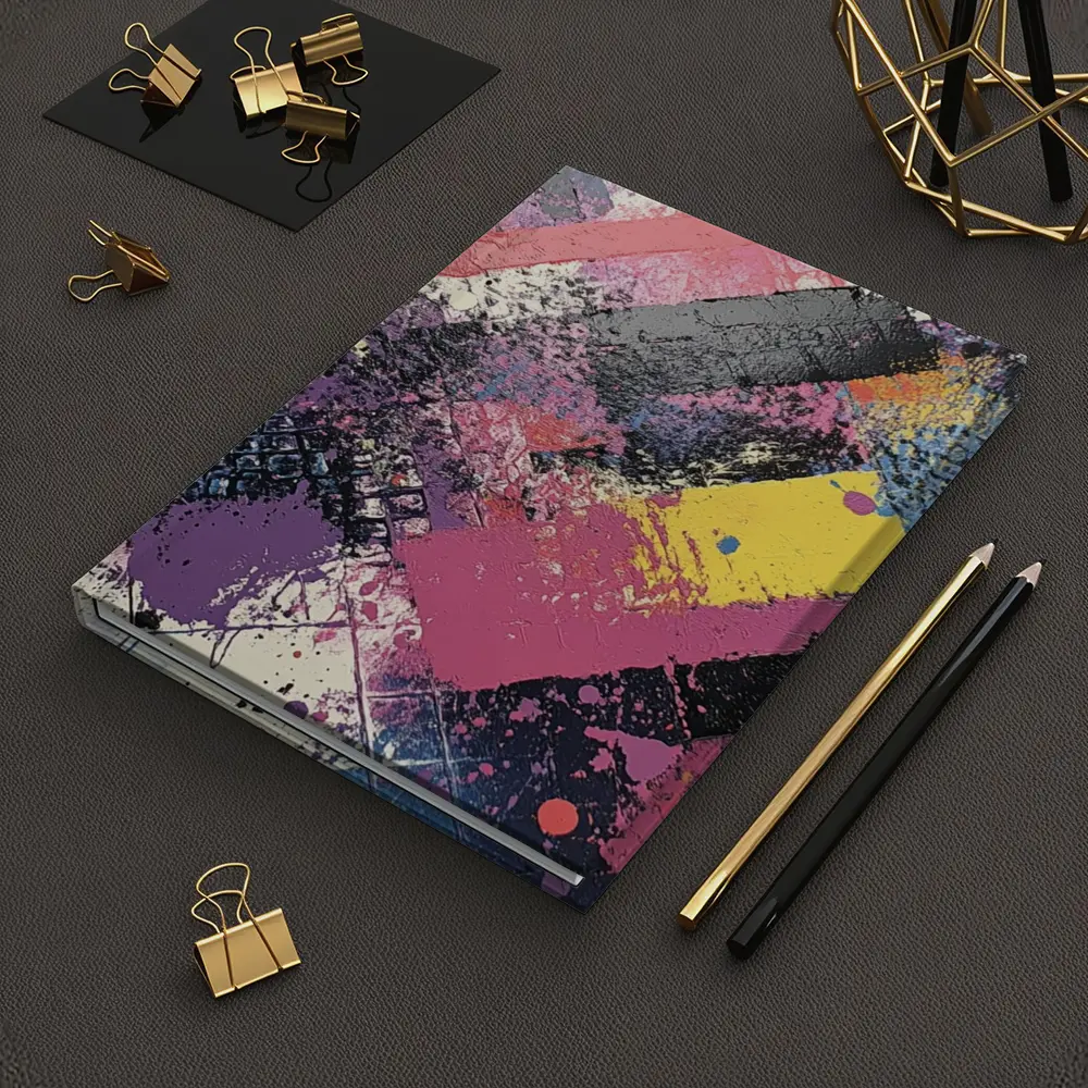 Bold Abstract Geometric Graffiti Art Pink Purple – Notebooks