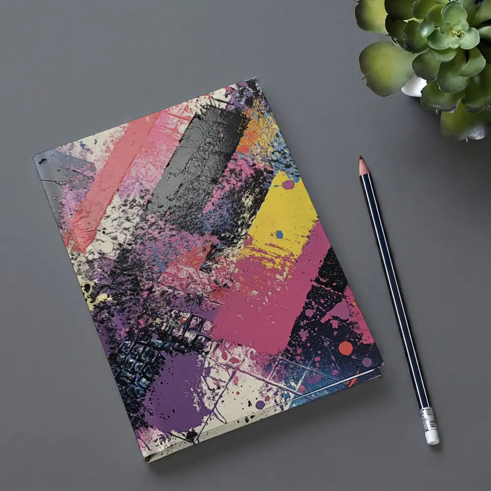 Bold Abstract Geometric Graffiti Art Pink Purple – Notebooks