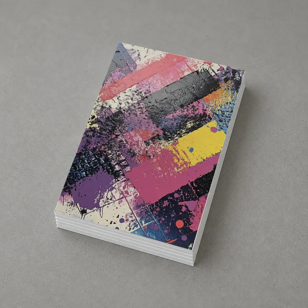 Bold Abstract Geometric Graffiti Art Pink Purple – Postcards
