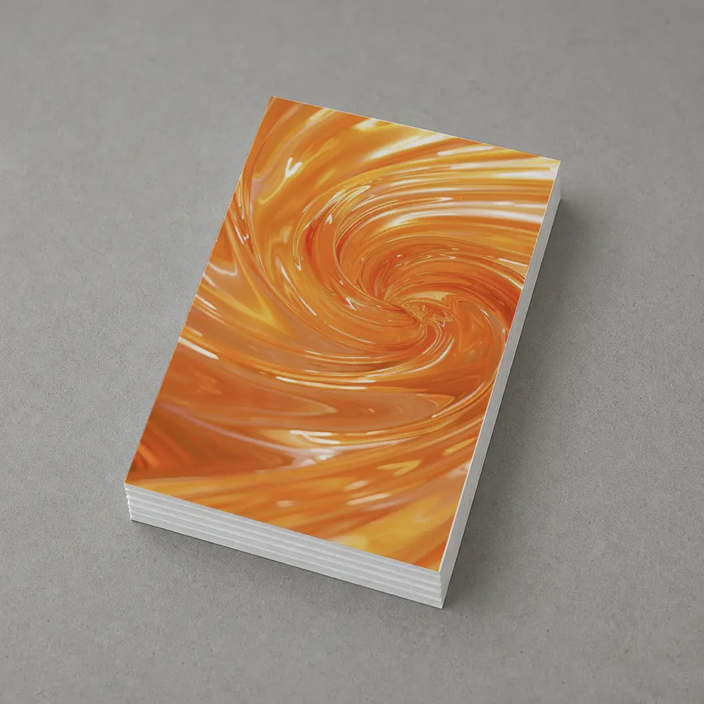 Orange Swirl Abstract Glossy Liquid Art – Postcards