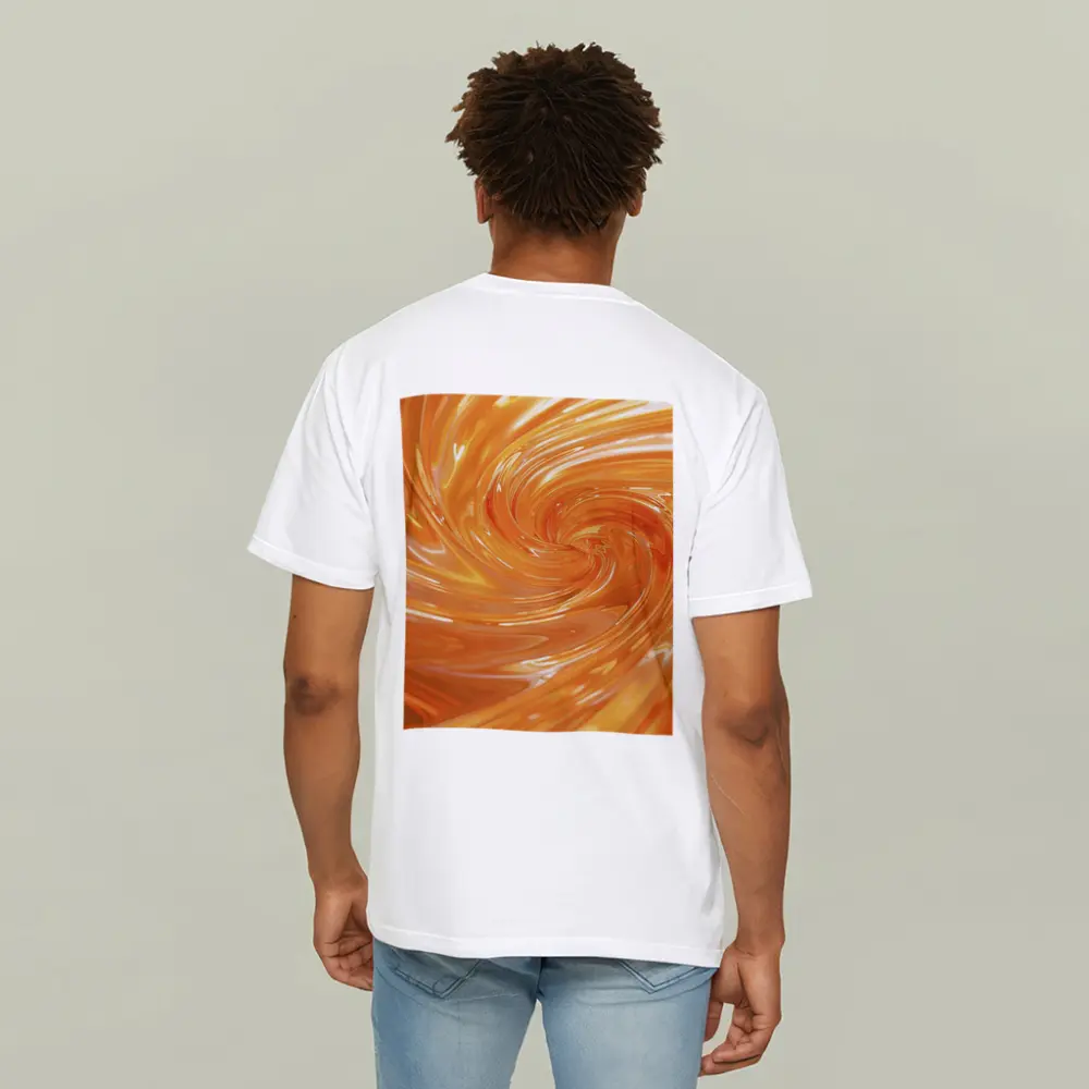 Orange Swirl Abstract Glossy Liquid Art – T-Shirts