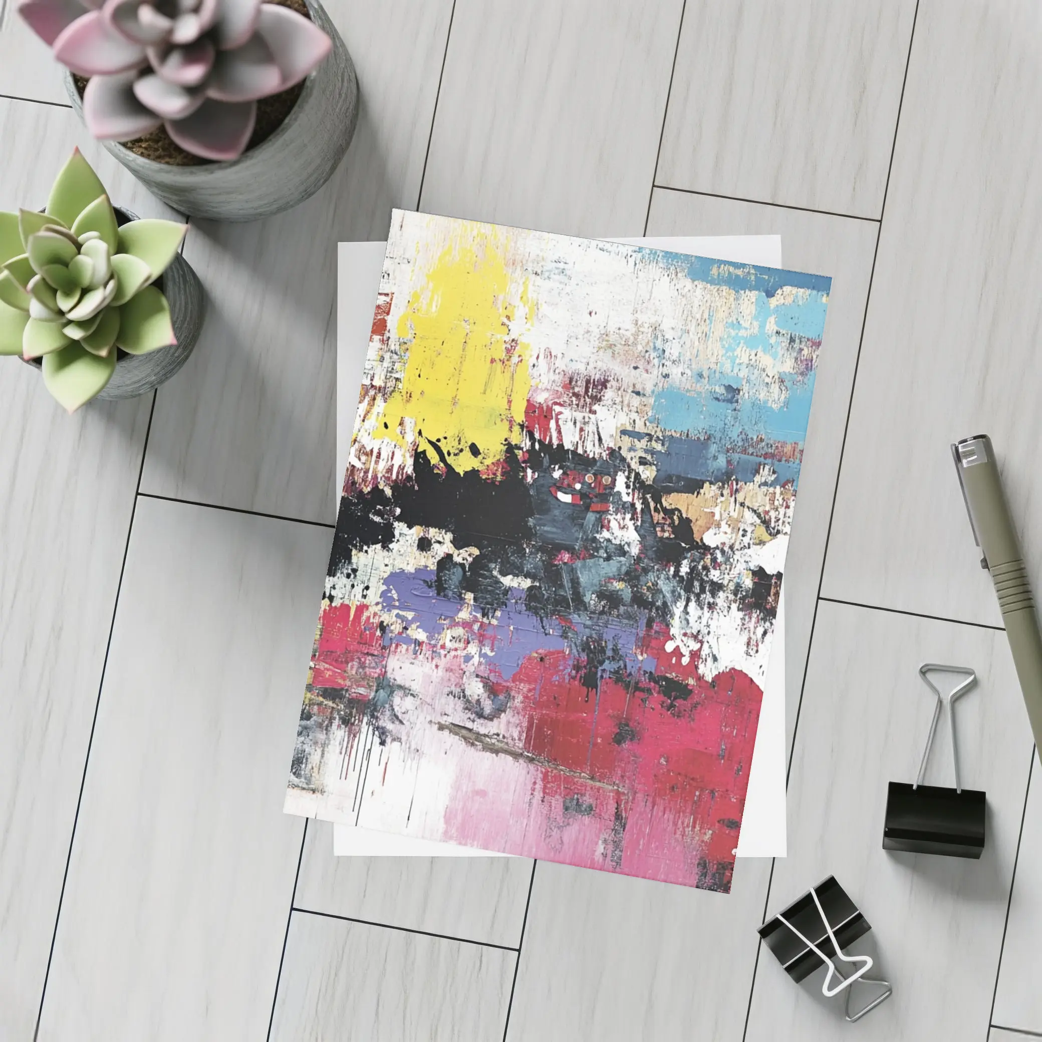 Bold Colorful Abstract Expressionist Art Painting – Postcards