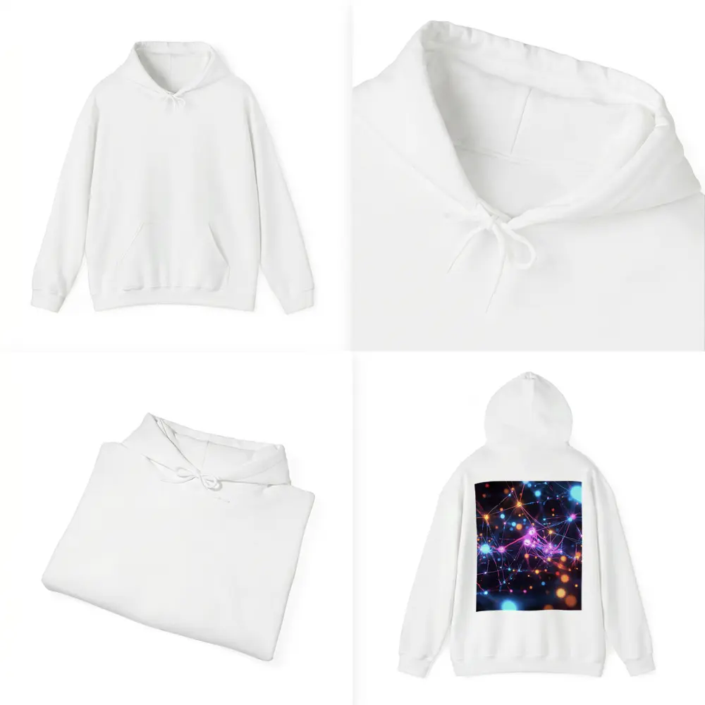 Glowing Neural Network Dark Abstract Art – Hoodies