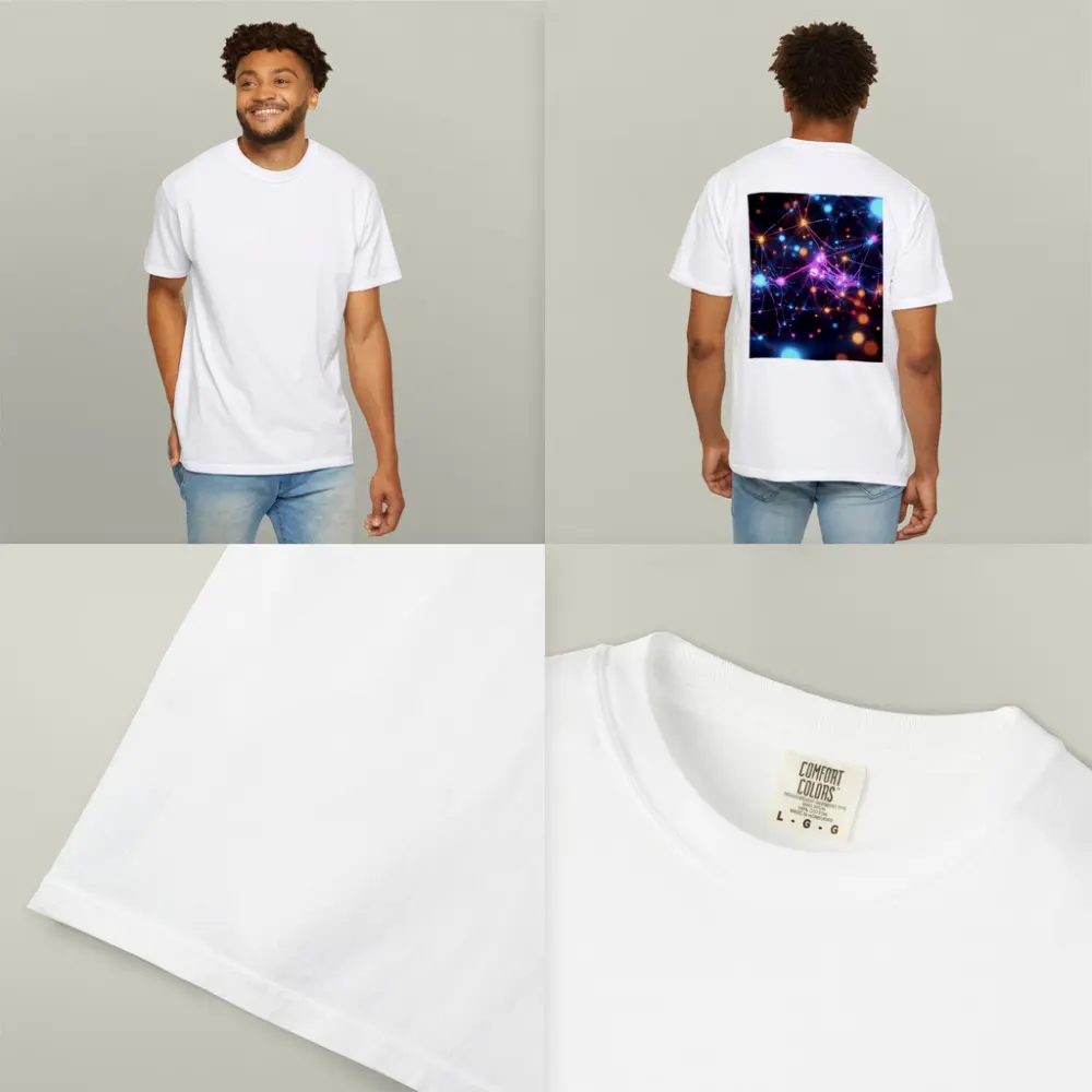 Glowing Neural Network Dark Abstract Art – T-Shirts