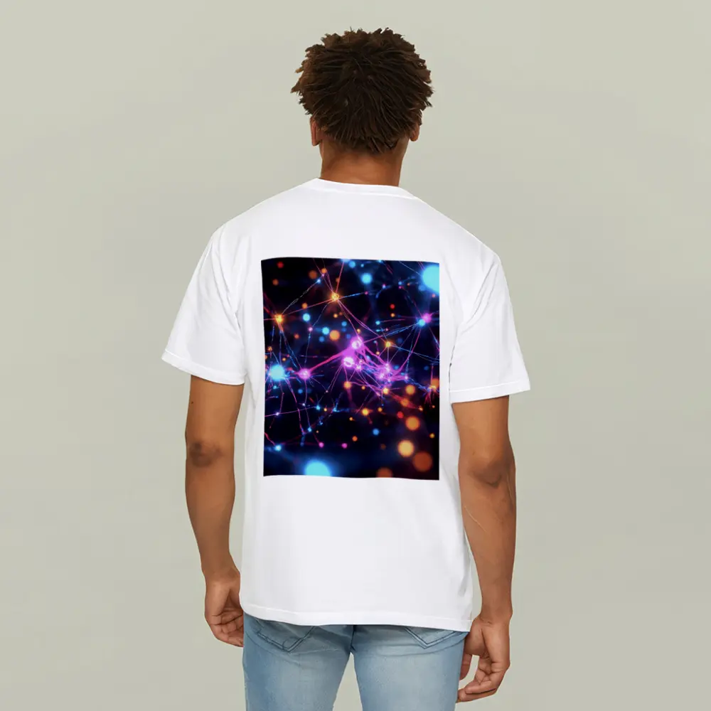 Glowing Neural Network Dark Abstract Art – T-Shirts