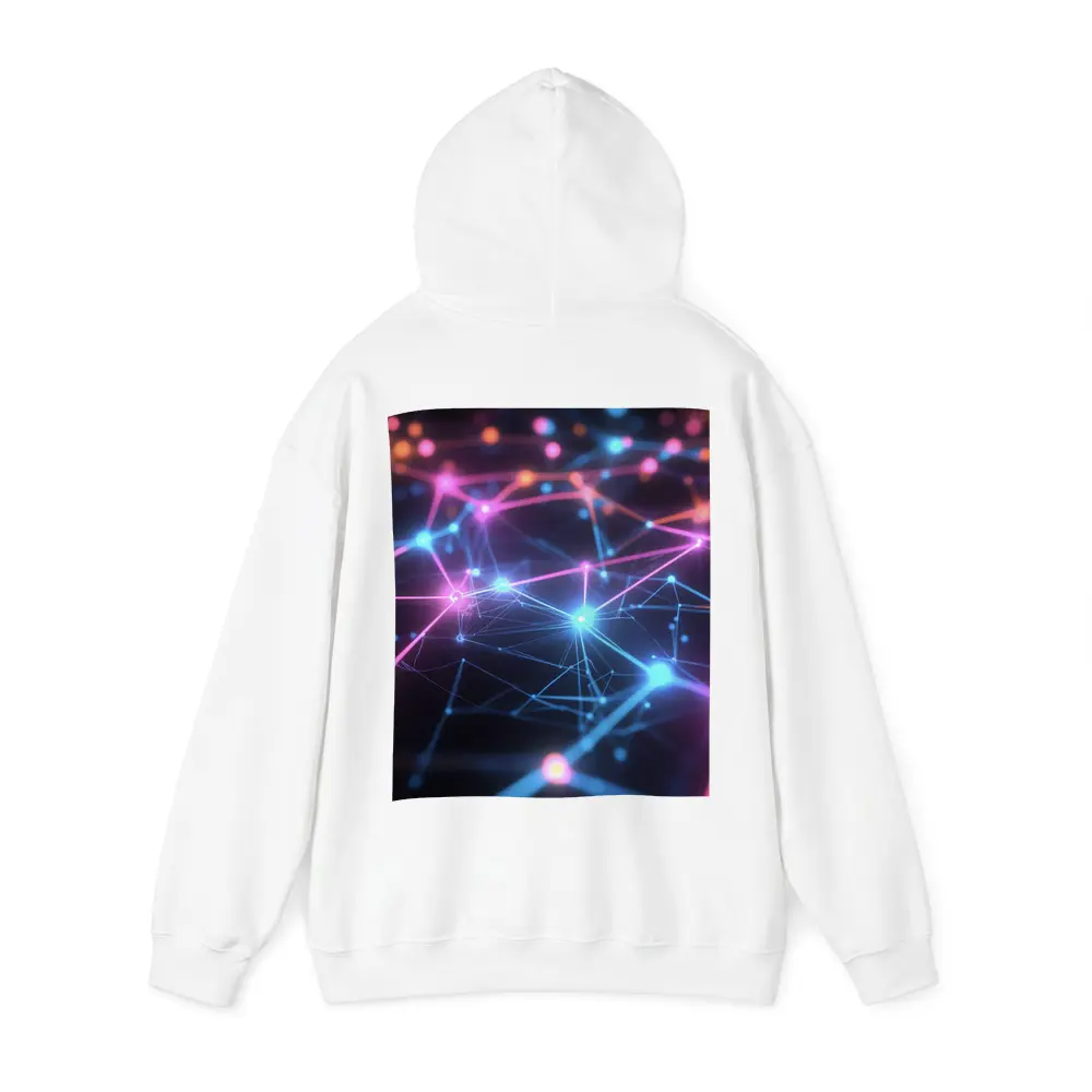 Neon Network Grid Dark Abstract Background – Hoodies