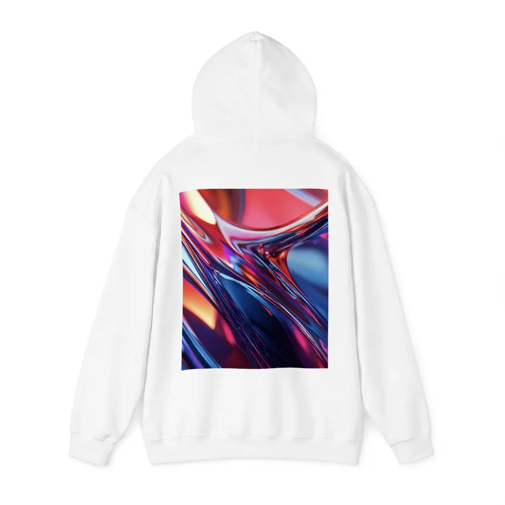 Chrome Abstract Fluid Waves Blue Red – Hoodies