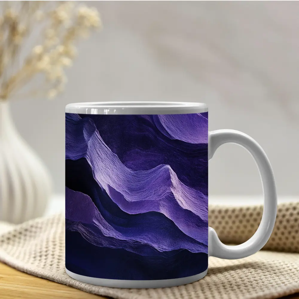 Purple Canyon Rock Waves Abstract Art – Mugs