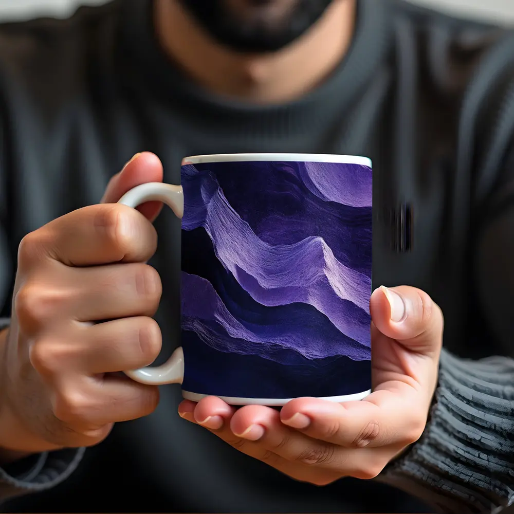 Purple Canyon Rock Waves Abstract Art – Mugs