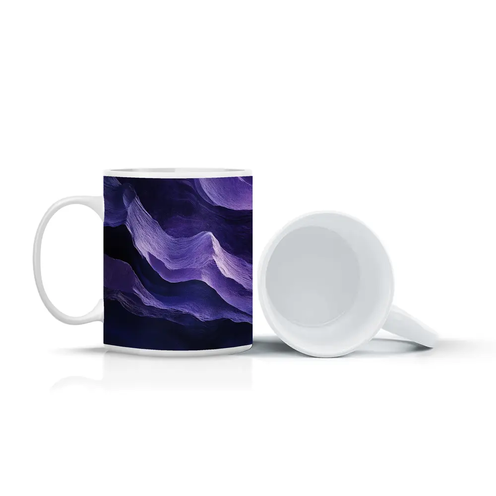 Purple Canyon Rock Waves Abstract Art – Mugs
