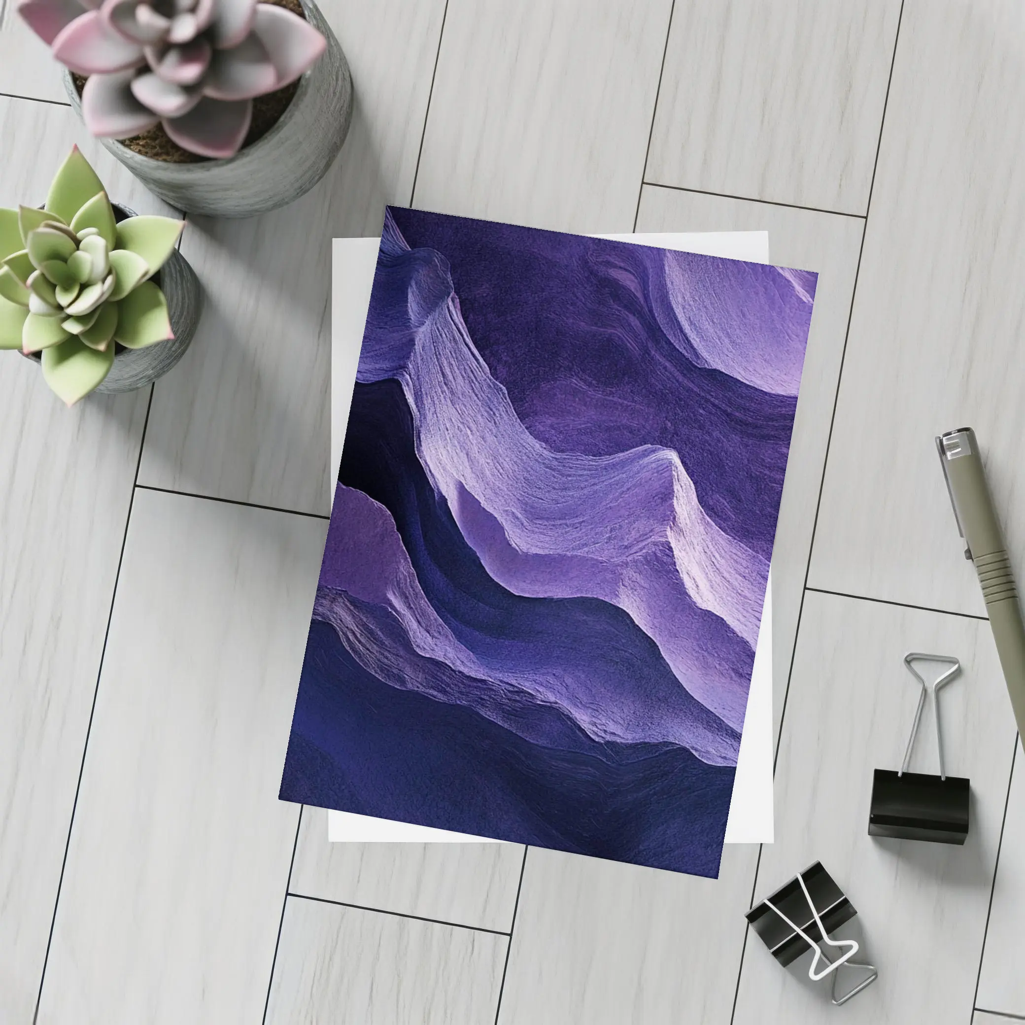 Purple Canyon Rock Waves Abstract Art – Postcards