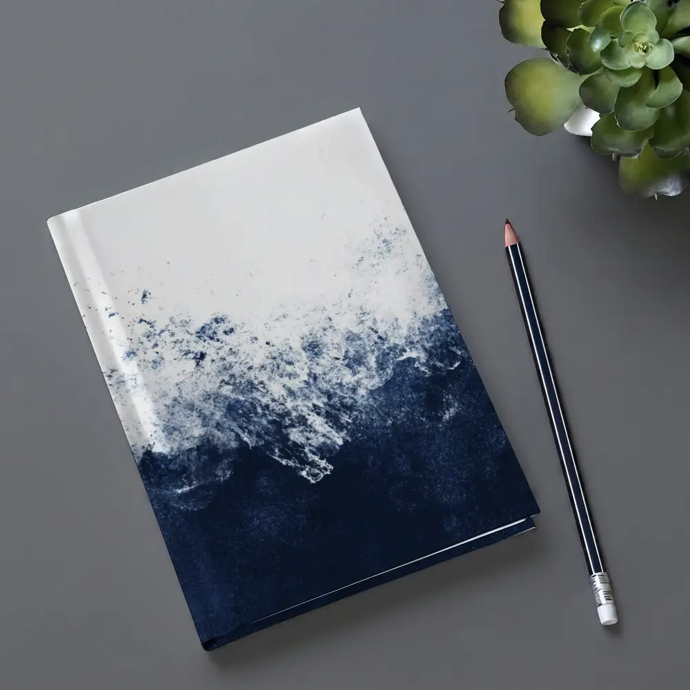 Dark Navy Blue Ocean Wave Abstract Art – Notebooks