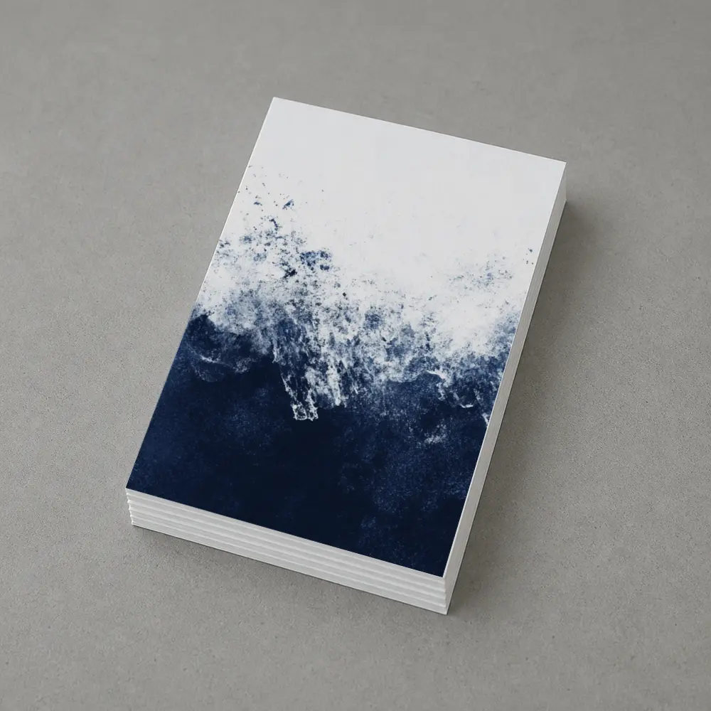 Dark Navy Blue Ocean Wave Abstract Art – Postcards