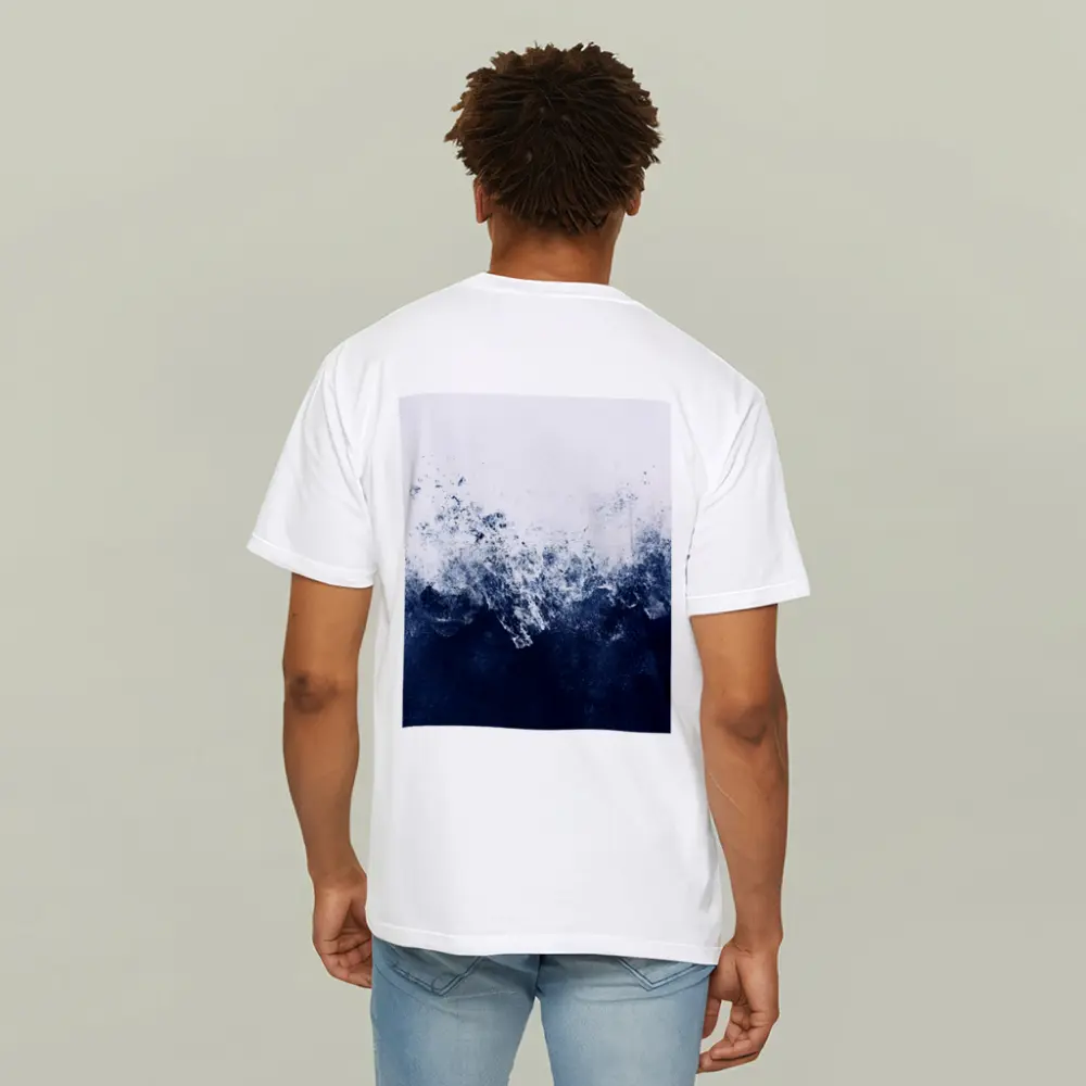 Dark Navy Blue Ocean Wave Abstract Art – T-Shirts