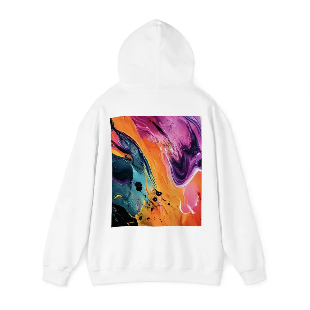 Bold Fluid Abstract Art Orange Purple Black – Hoodies