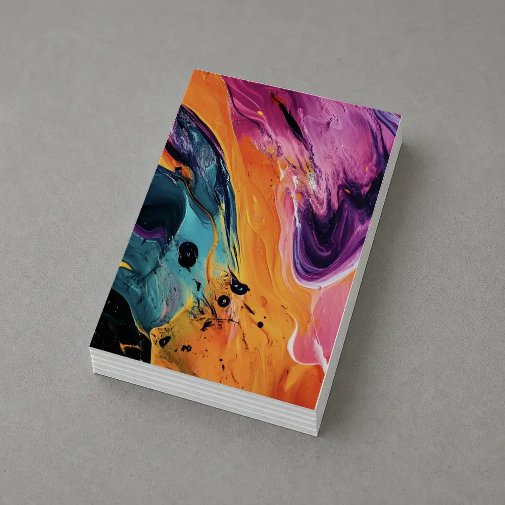 Bold Fluid Abstract Art Orange Purple Black – Postcards