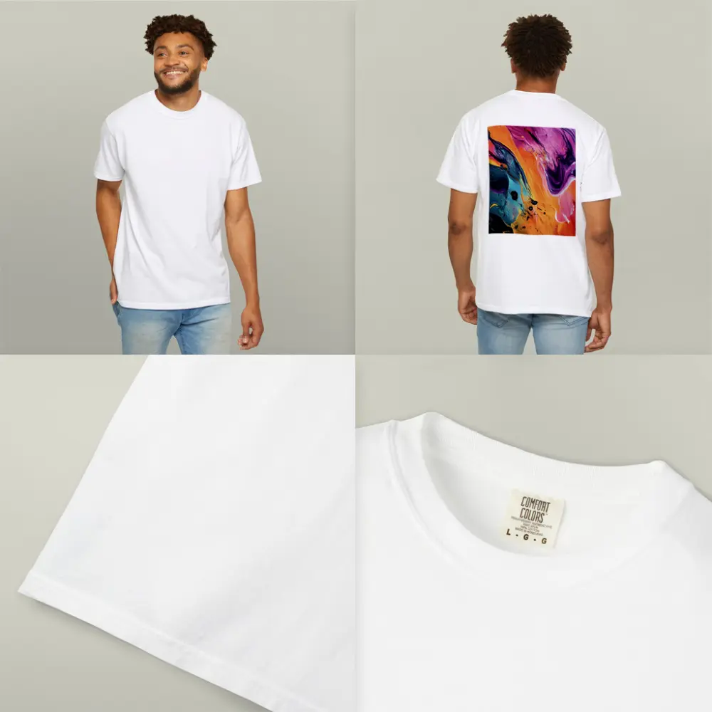 Bold Fluid Abstract Art Orange Purple Black – T-Shirts