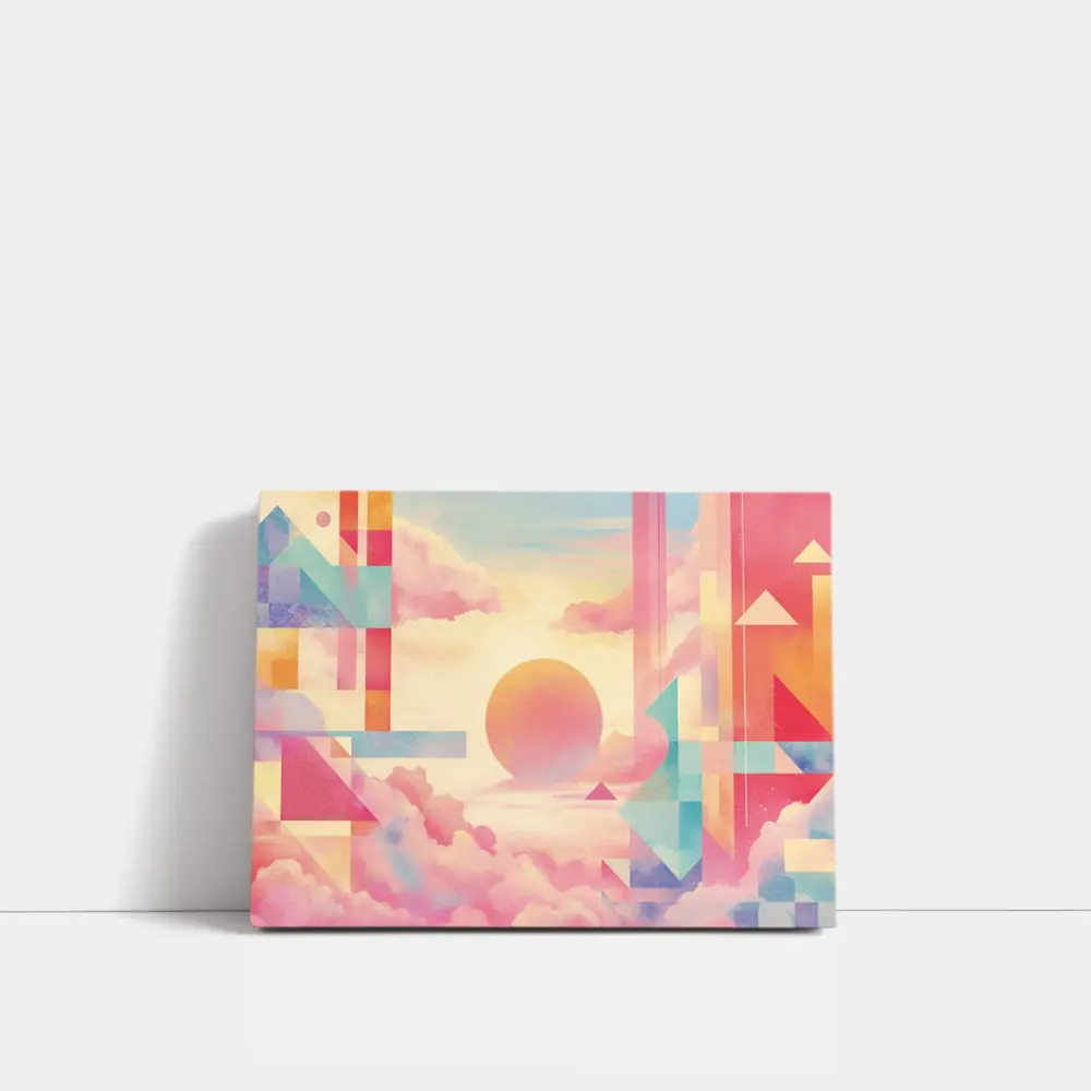 Pastel Geometric Abstract Sky Clouds Art – Wall Art