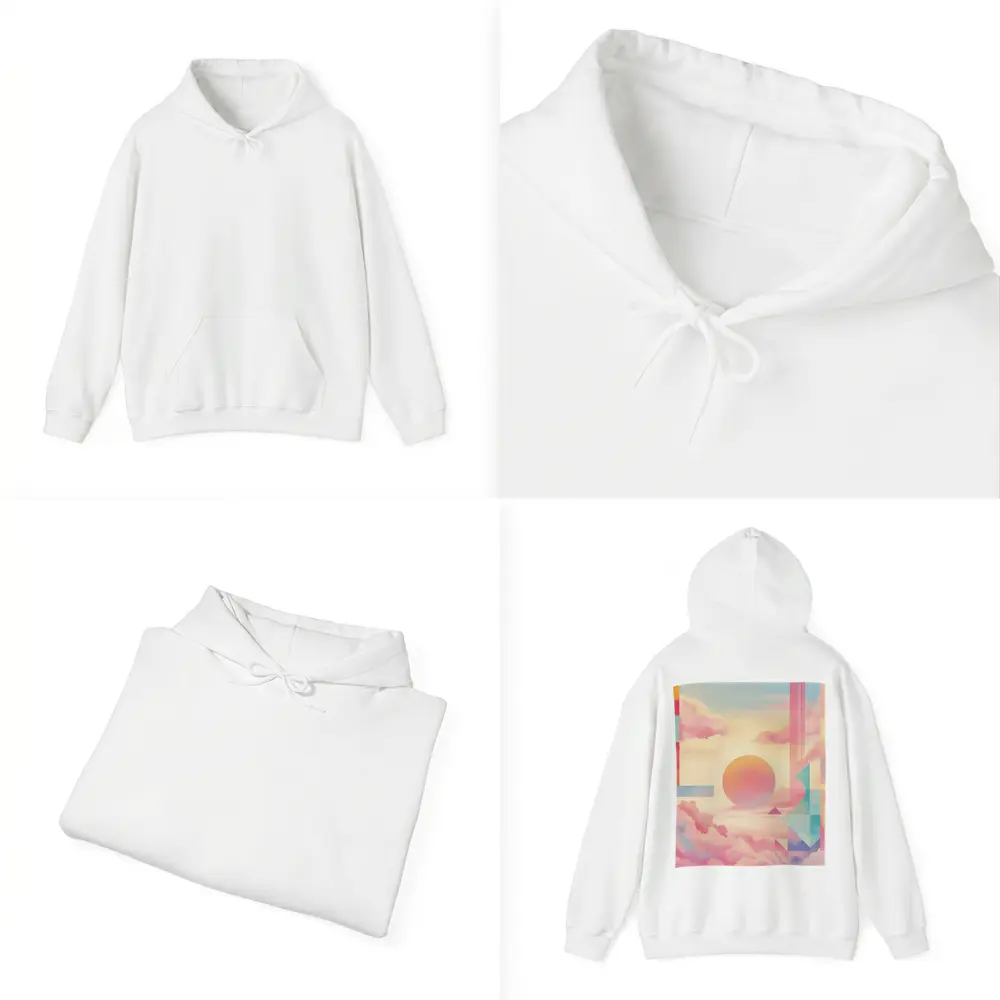 Pastel Geometric Abstract Sky Clouds Art – Hoodies