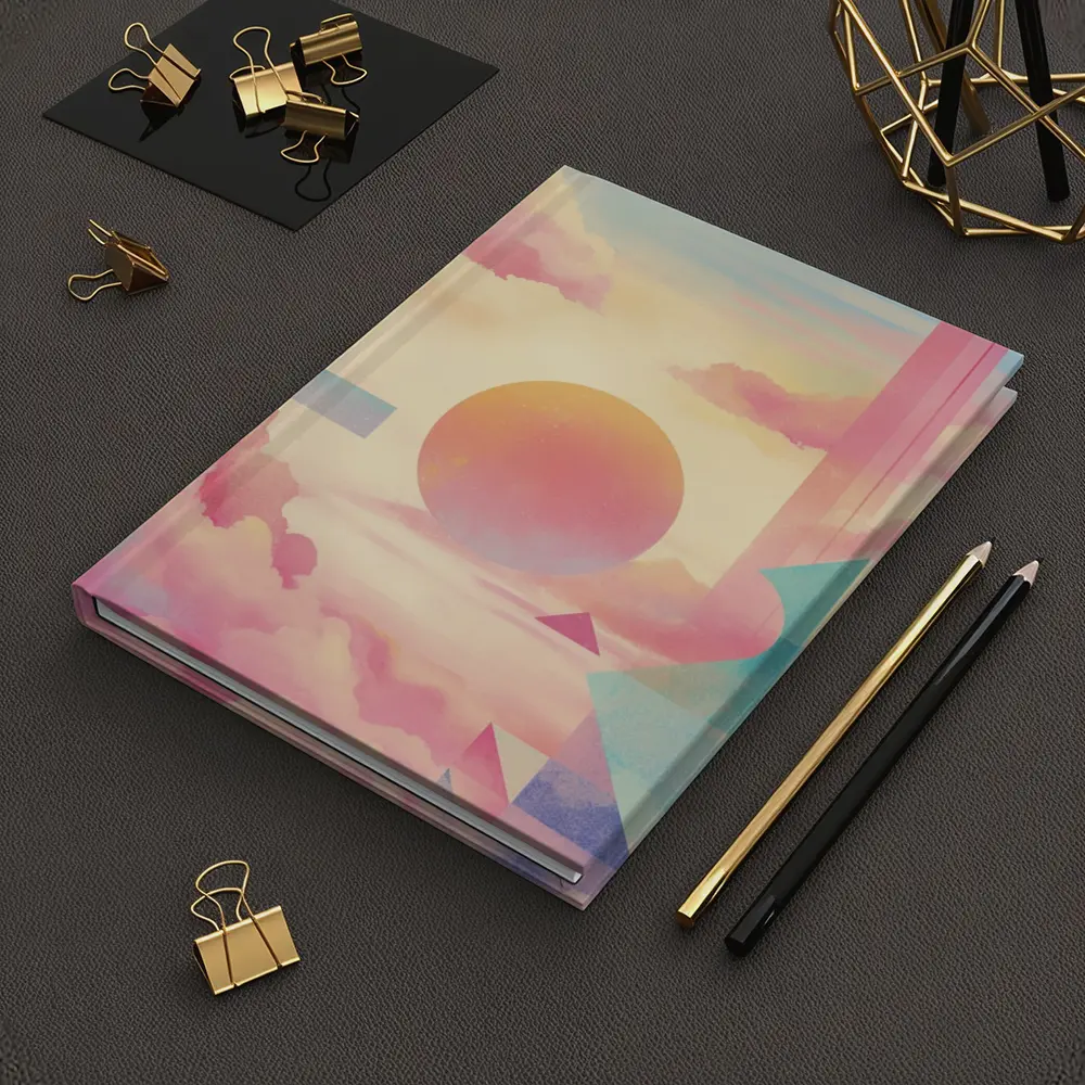 Pastel Geometric Abstract Sky Clouds Art – Notebooks