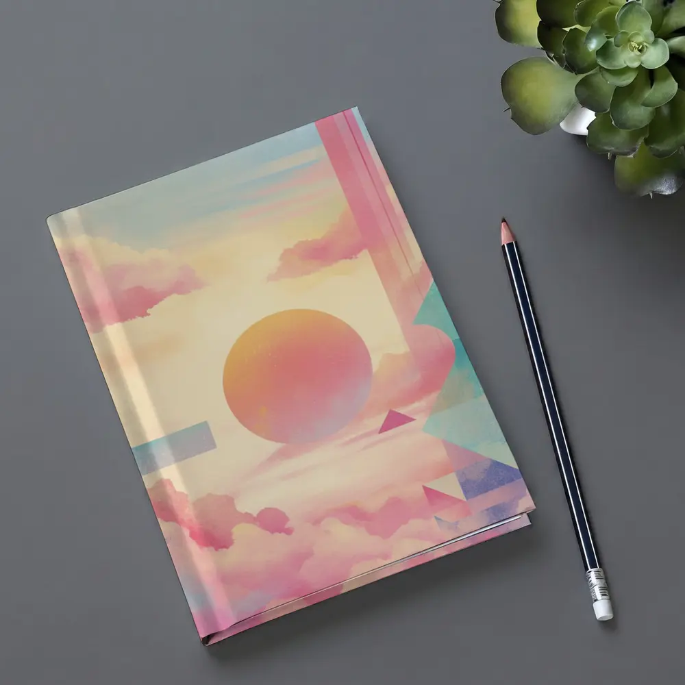 Pastel Geometric Abstract Sky Clouds Art – Notebooks