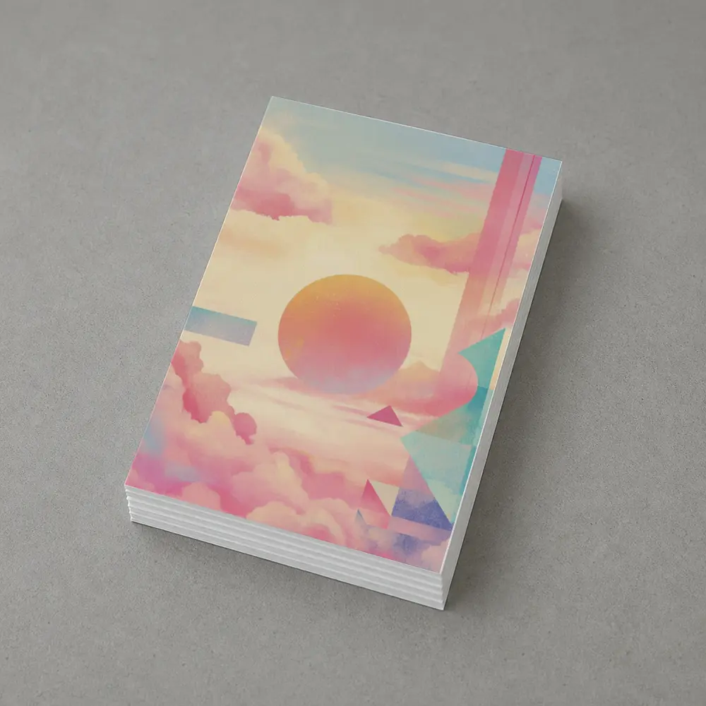Pastel Geometric Abstract Sky Clouds Art – Postcards