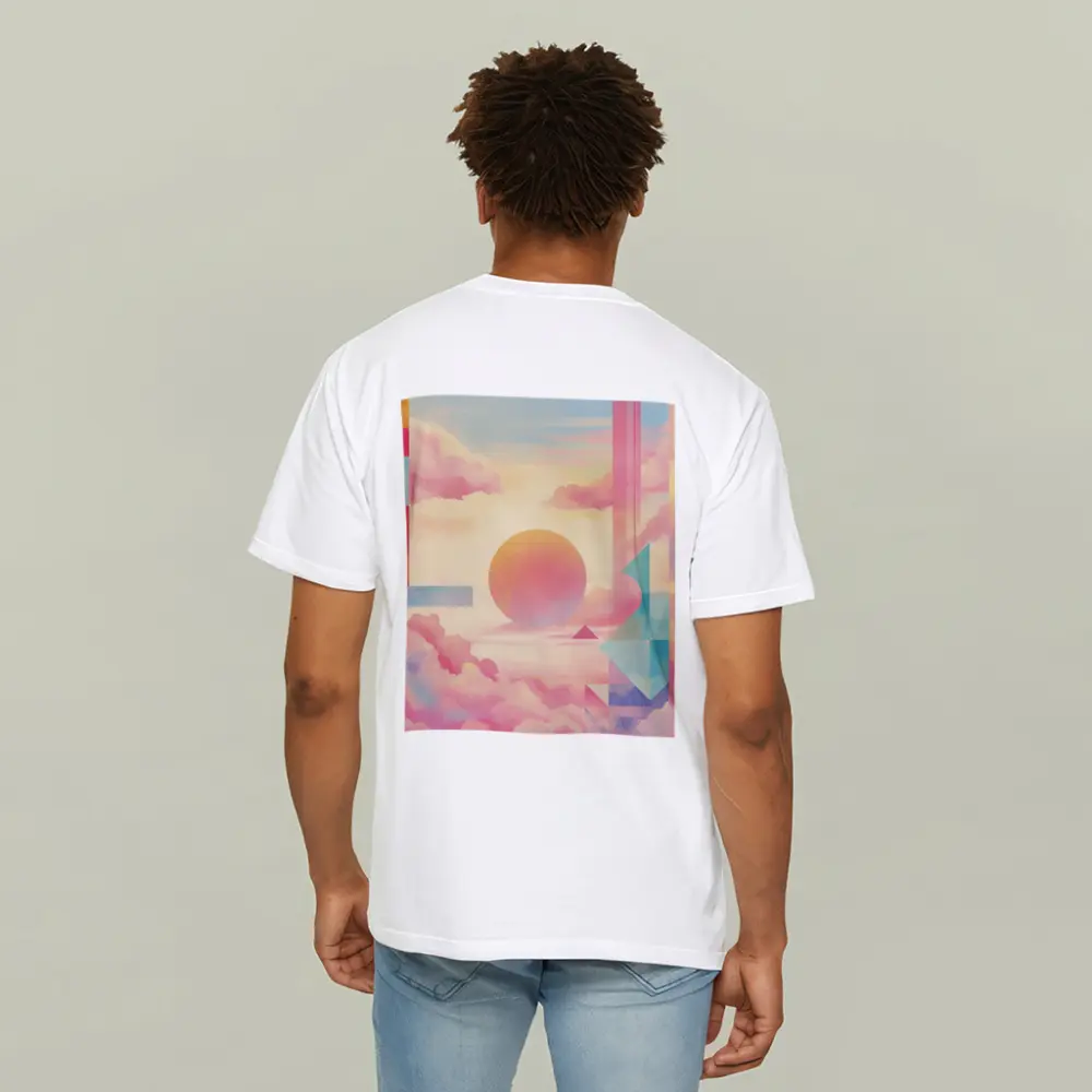 Pastel Geometric Abstract Sky Clouds Art – T-Shirts