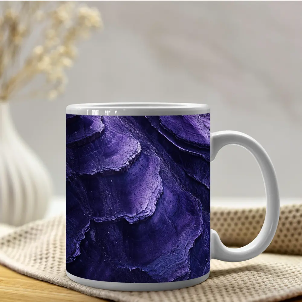 Purple Layered Rock Formation Abstract Texture – Mugs