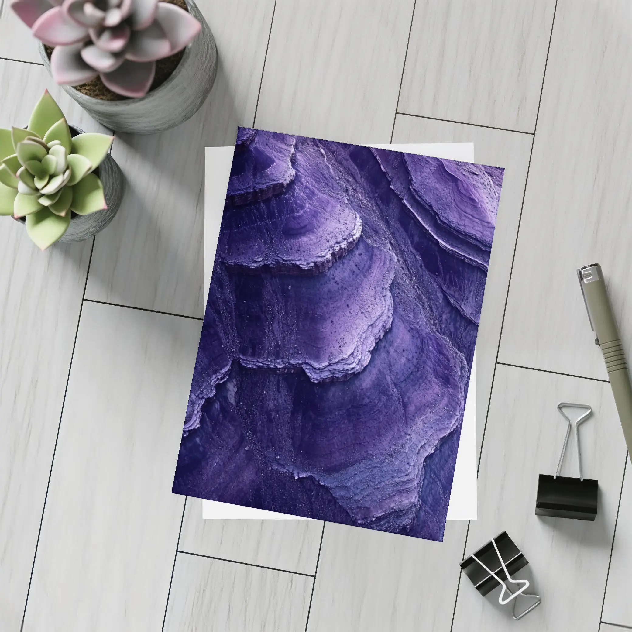 Purple Layered Rock Formation Abstract Texture – Postcards