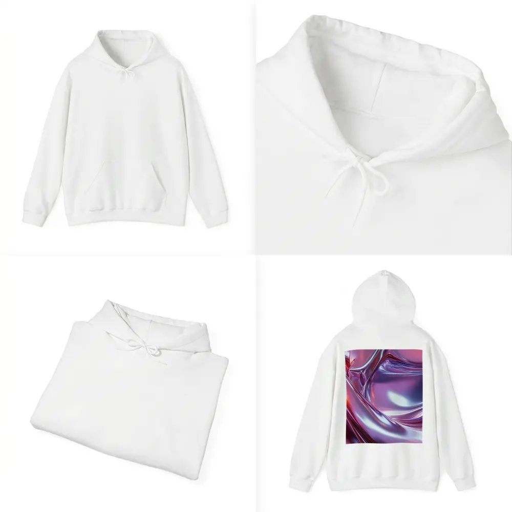Metallic Abstract Purple Pink Flowing Waves – Hoodies