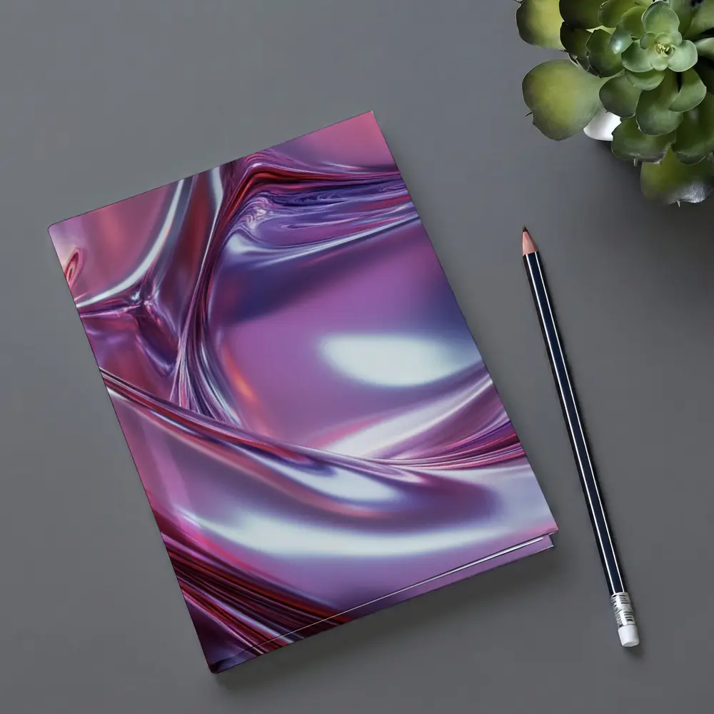 Metallic Abstract Purple Pink Flowing Waves – Notebooks