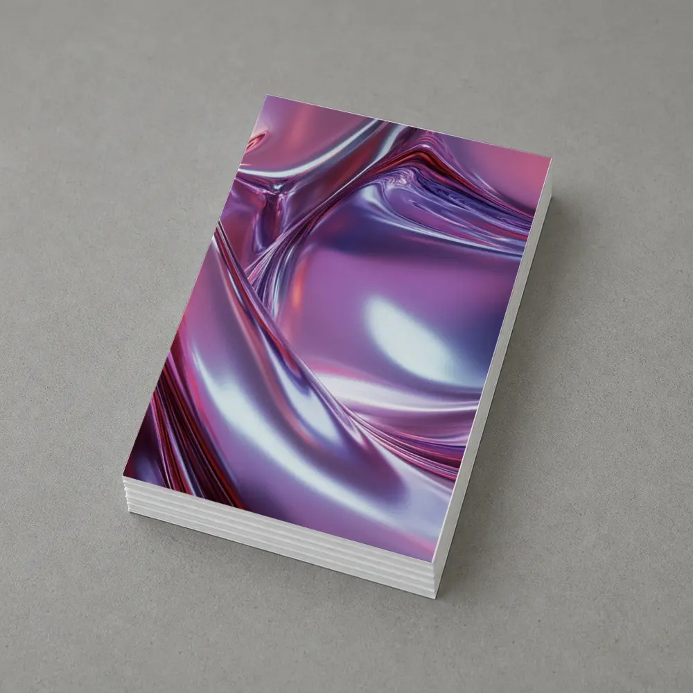Metallic Abstract Purple Pink Flowing Waves – Postcards
