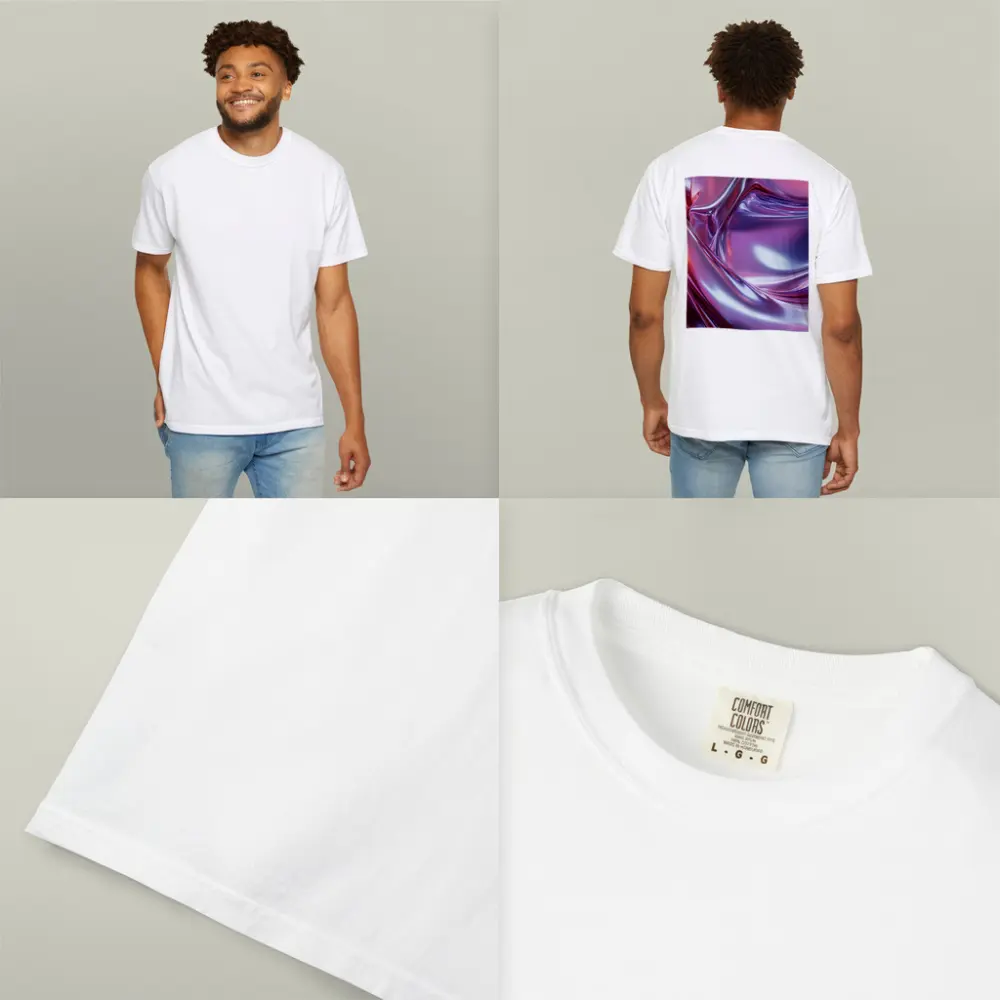 Metallic Abstract Purple Pink Flowing Waves – T-Shirts