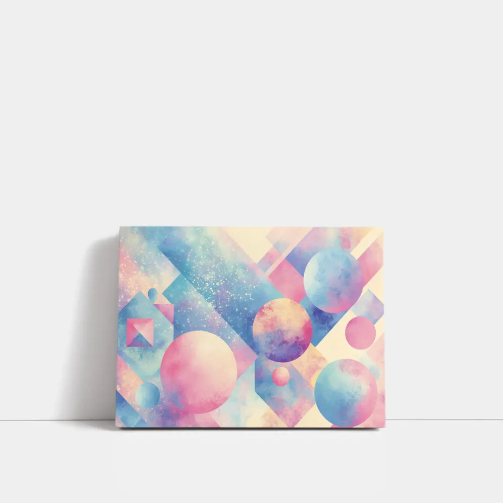 Pastel Geometric Shapes Abstract Watercolor Art – Wall Art