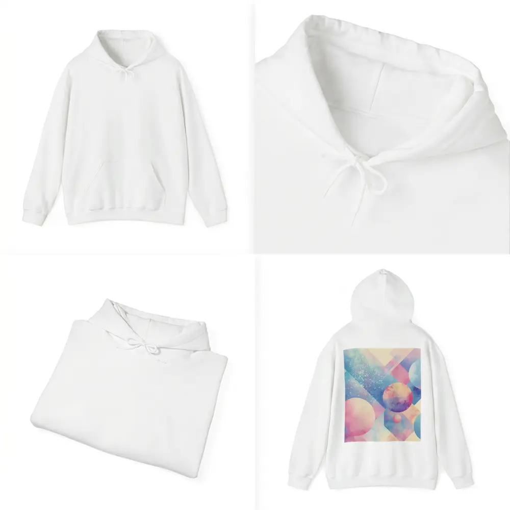 Pastel Geometric Shapes Abstract Watercolor Art – Hoodies
