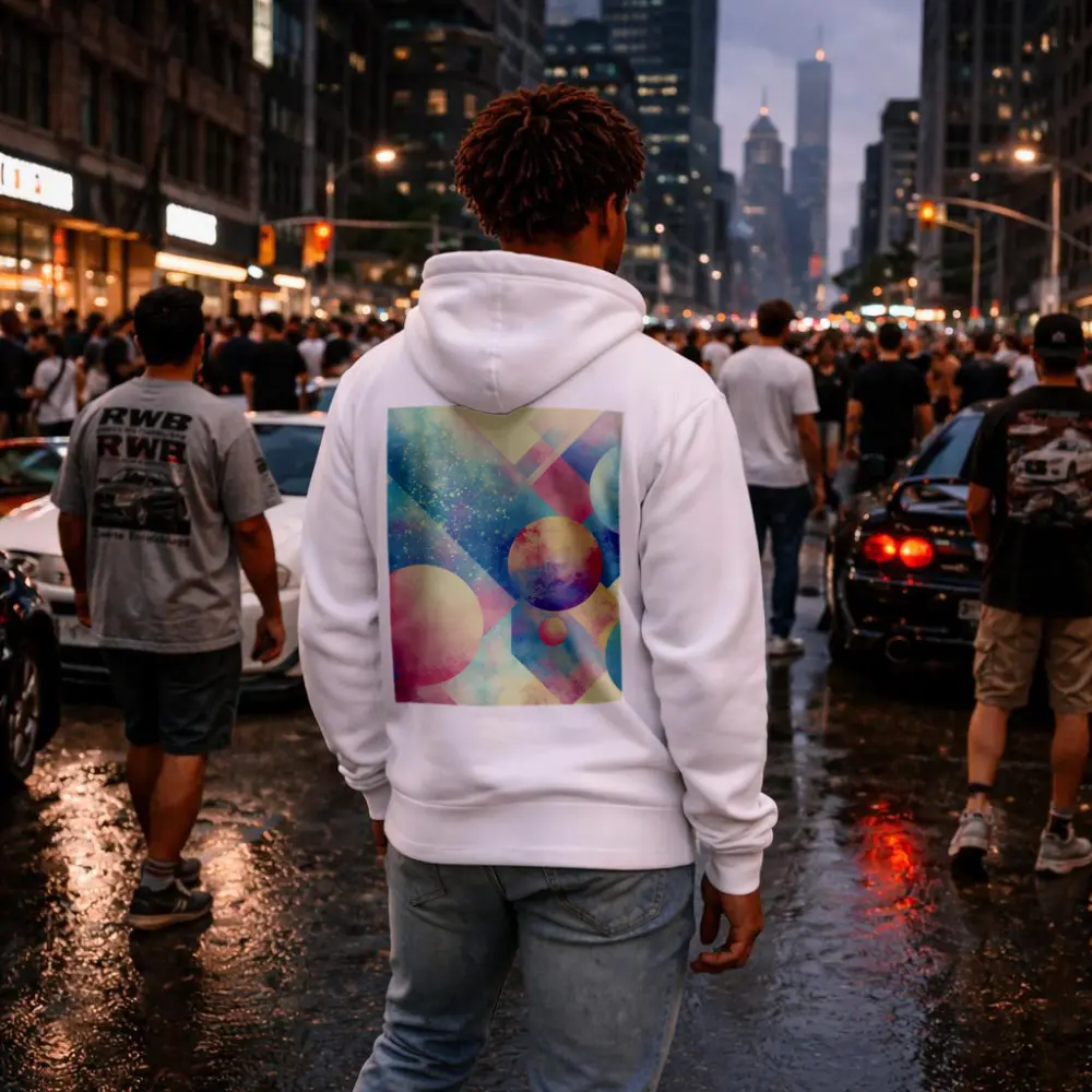 Pastel Geometric Shapes Abstract Watercolor Art – Hoodies