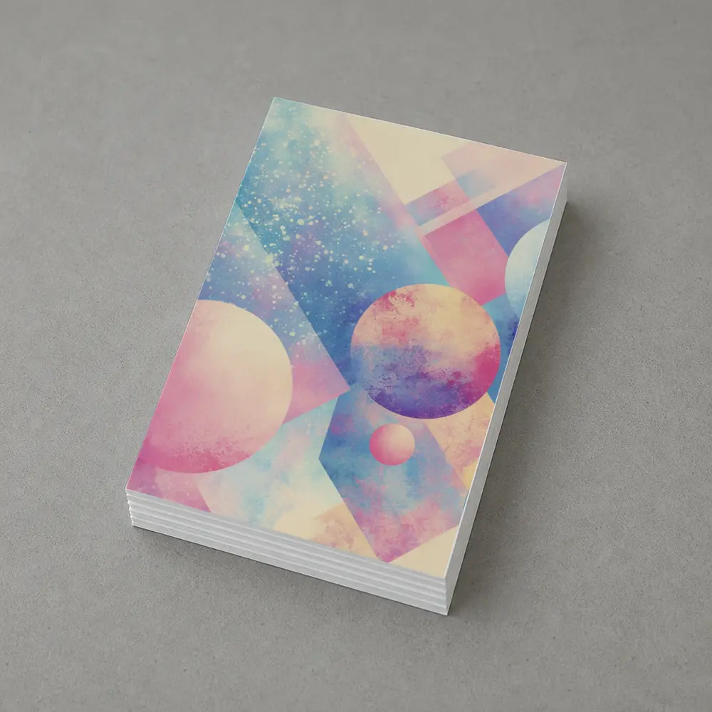 Pastel Geometric Shapes Abstract Watercolor Art – Postcards
